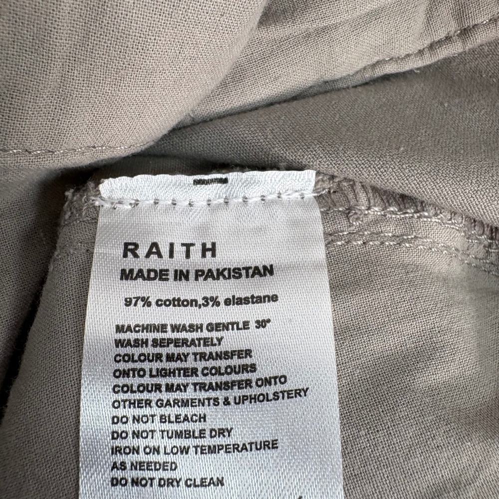 Raith Chino Pants Taupe Gray Cotton Blend Tapered Fit Mens 36L New - Picture 9 of 10